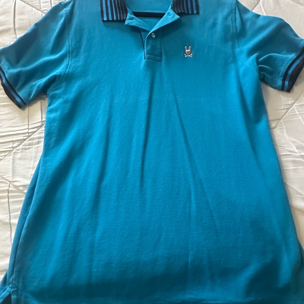 Men's Blue Polo Shirt psycho bunny